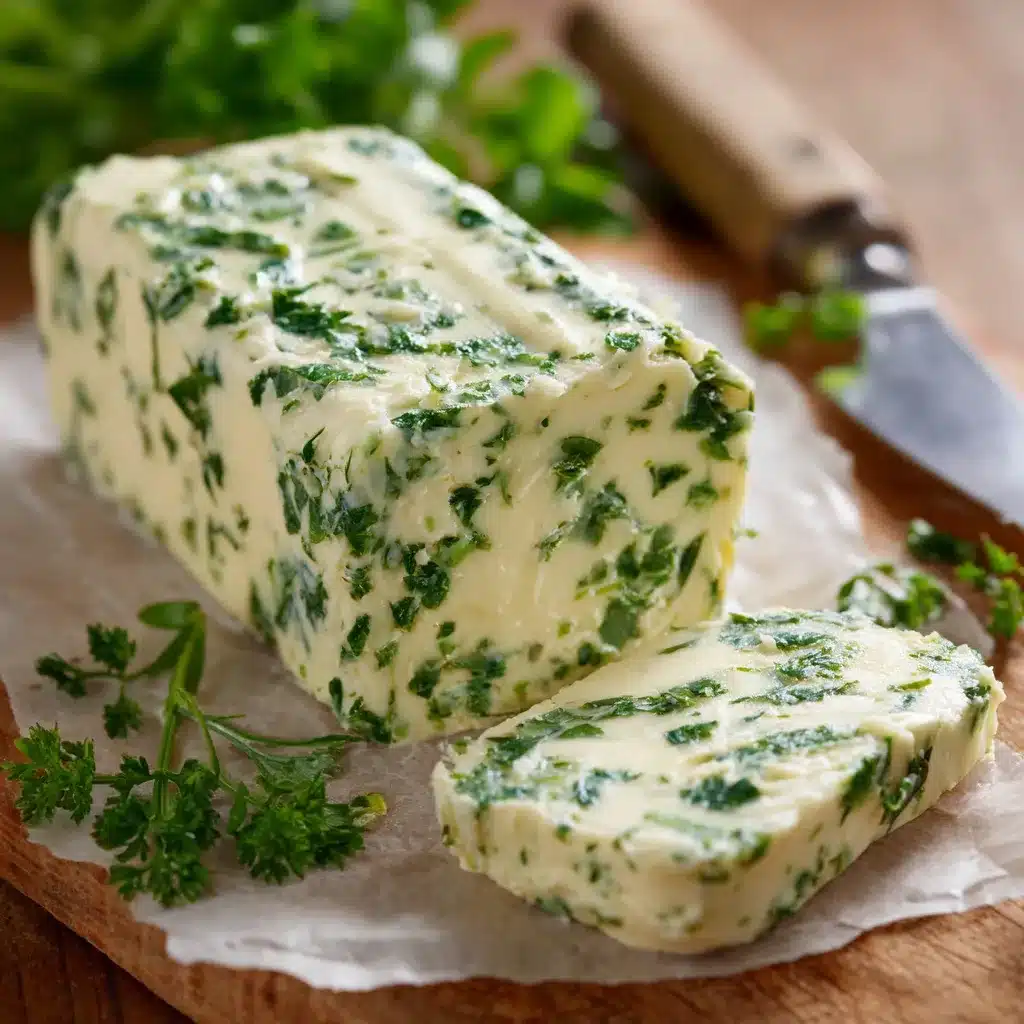 Beurre maison à l’ail et au persil roulé dans du papier cuisson