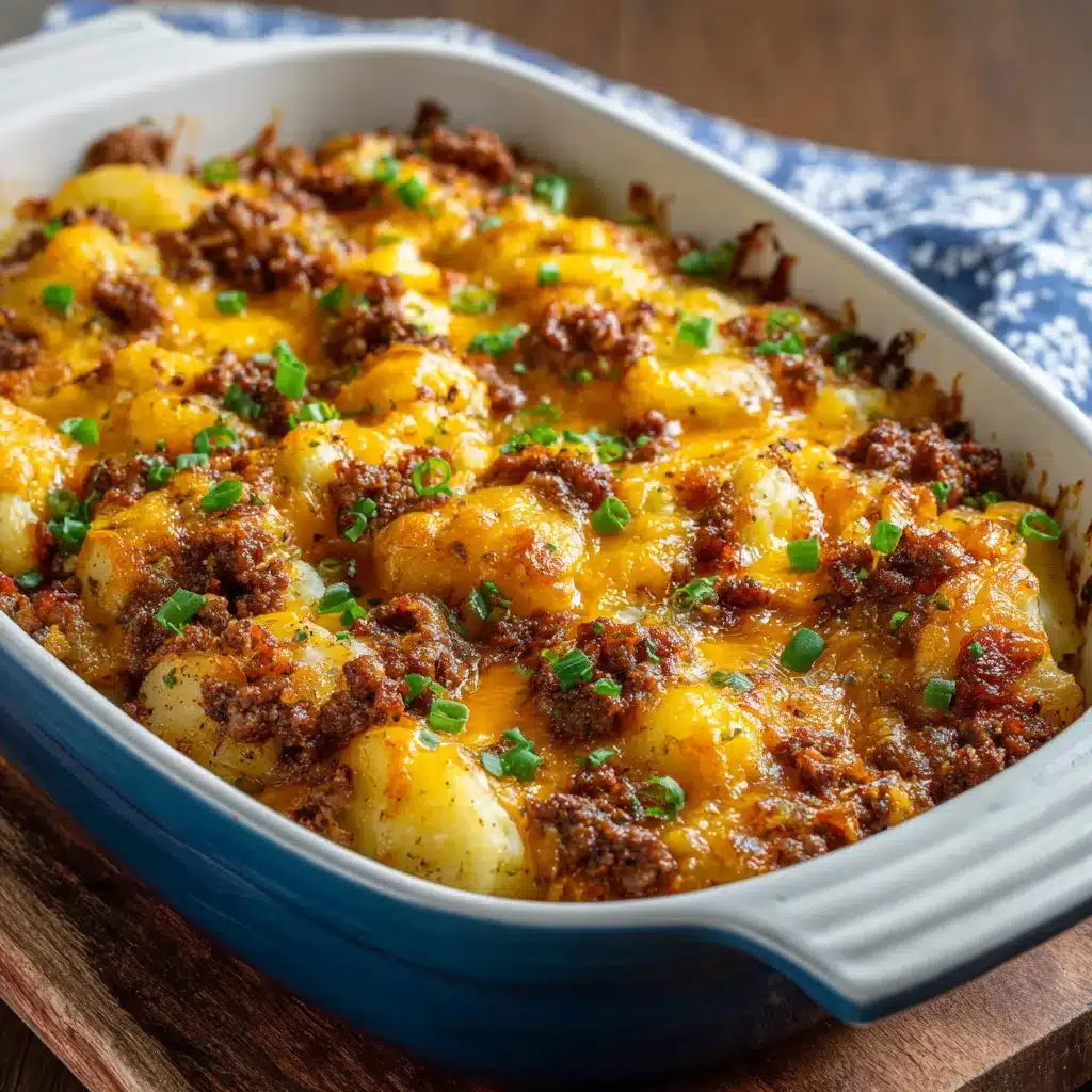 Gratin maison de pommes de terre au bœuf haché, doré et nappé de crème