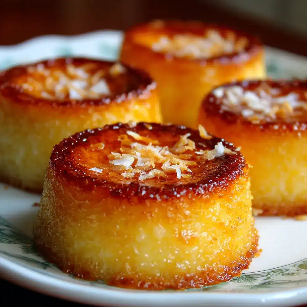Fondant à la noix de coco doré au four servi dans un ramequin avec topping croustillant