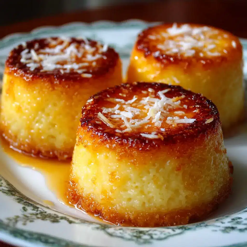 Fondant à la noix de coco doré au four servi dans un ramequin avec topping croustillant