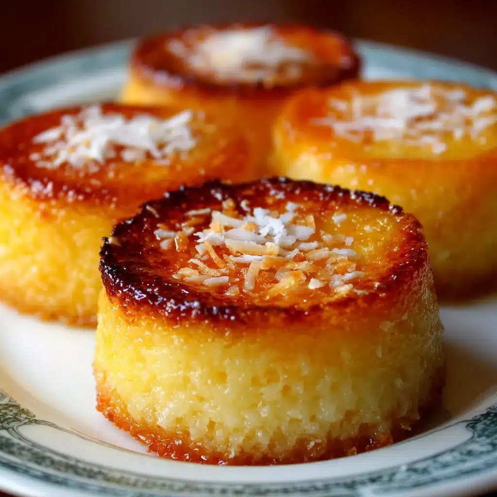 Fondant à la noix de coco doré au four servi dans un ramequin avec topping croustillant