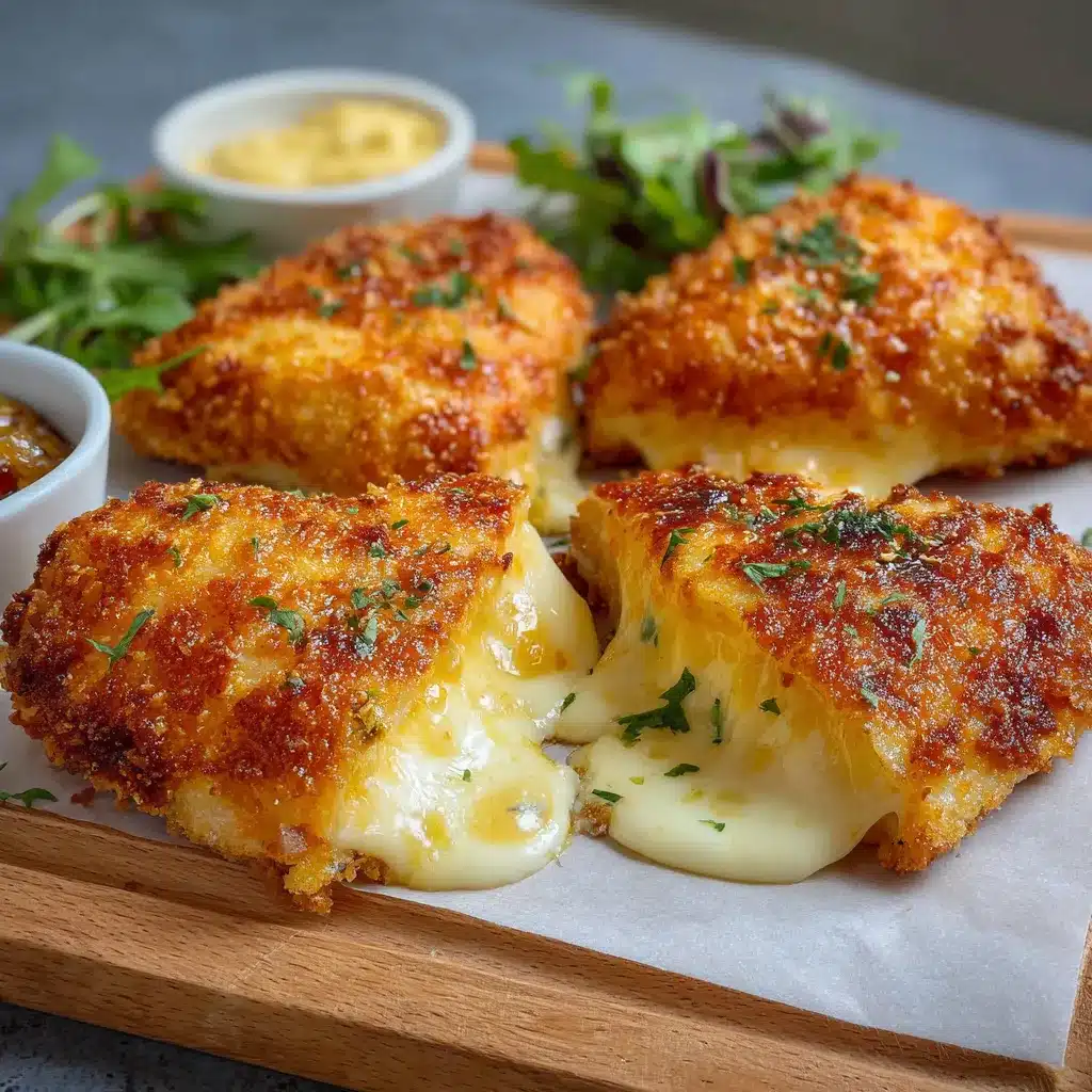 Fromage fondu croustillant doré servi chaud, croquant à l’extérieur, fondant à l’intérieur