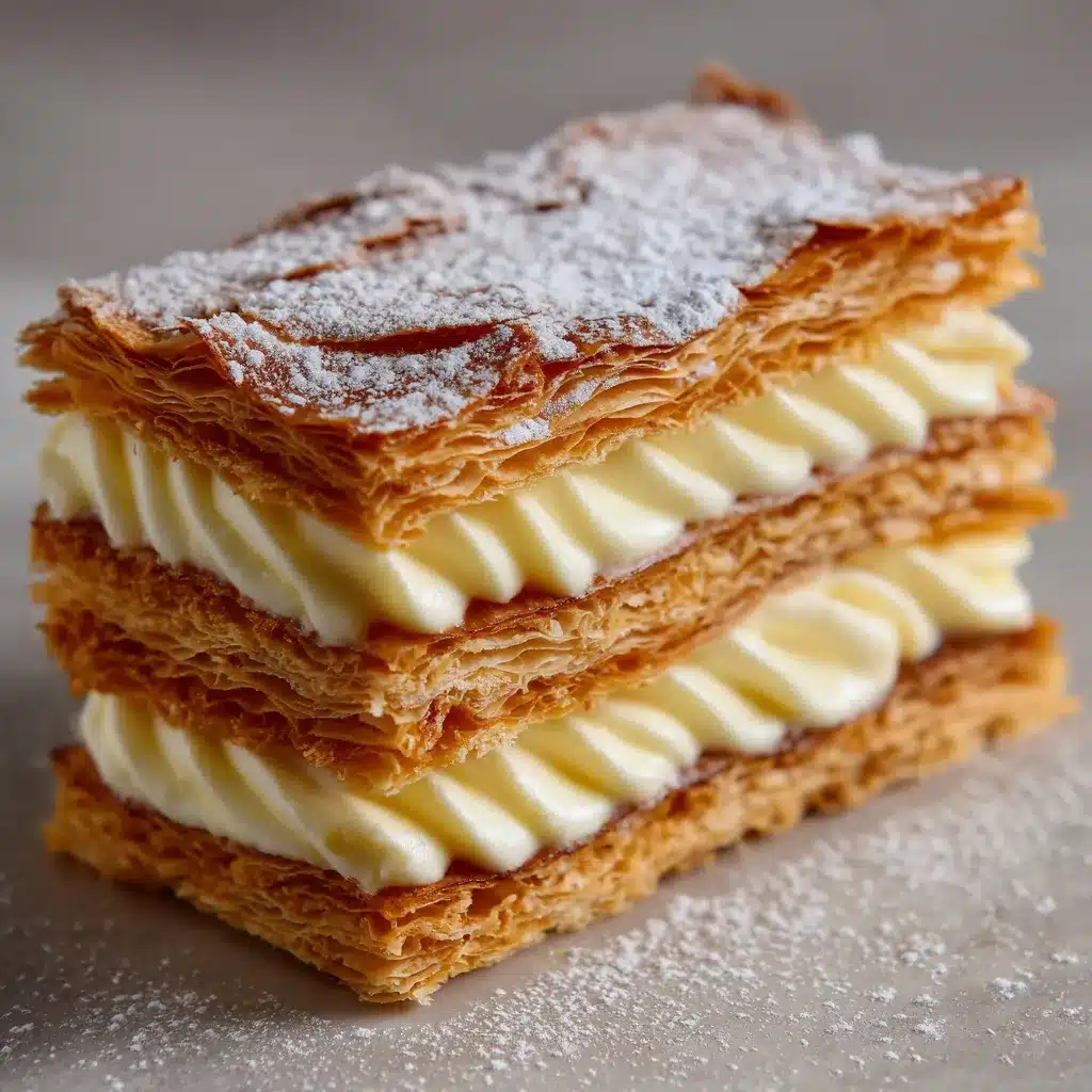 Mille-feuilles à la vanille maison avec glaçage marbré et crème pâtissière