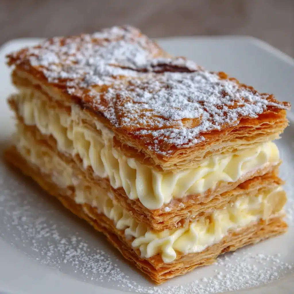 Mille-feuilles à la vanille maison avec glaçage marbré et crème pâtissière