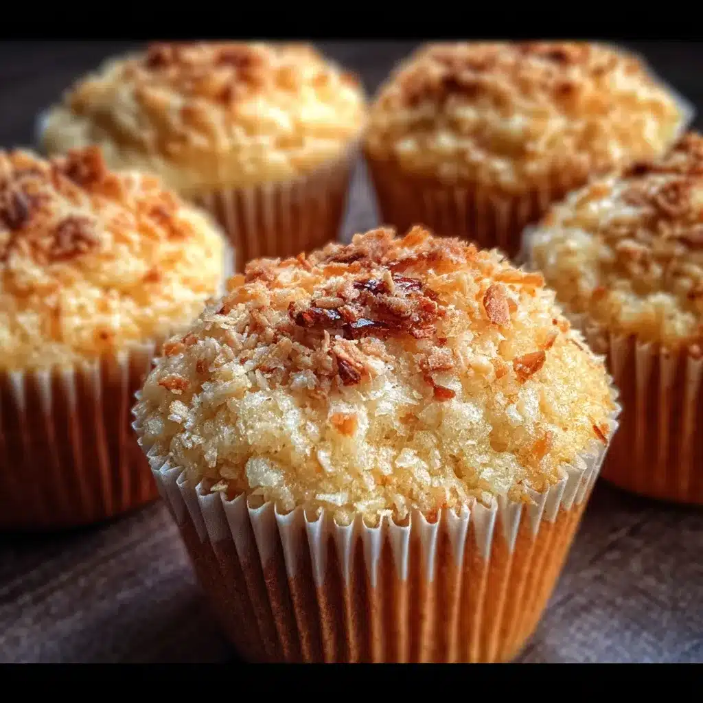 Muffins à la noix de coco dorés dans des caissettes en papier