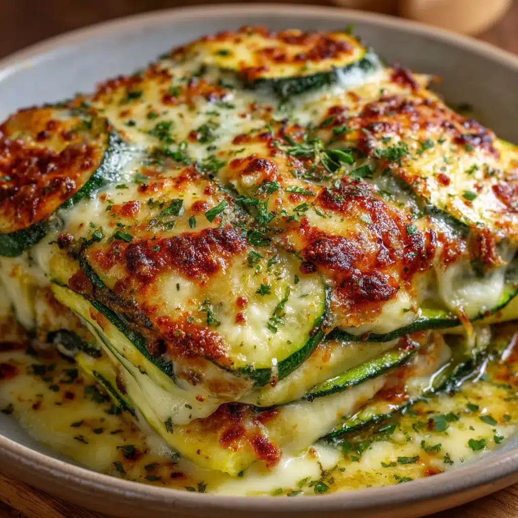 Gratin de courgettes crémeux au fromage, prêt à être dégusté