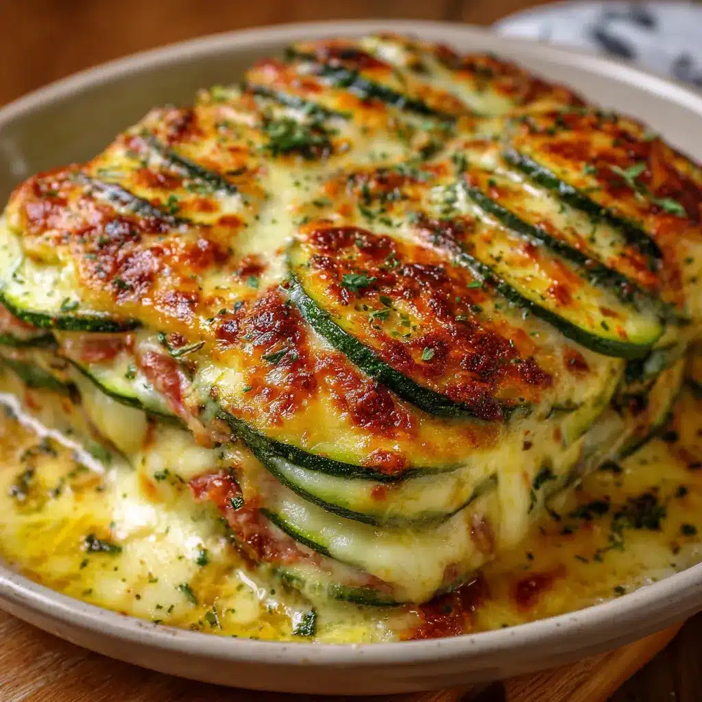 Gratin de courgettes crémeux au fromage, prêt à être dégusté