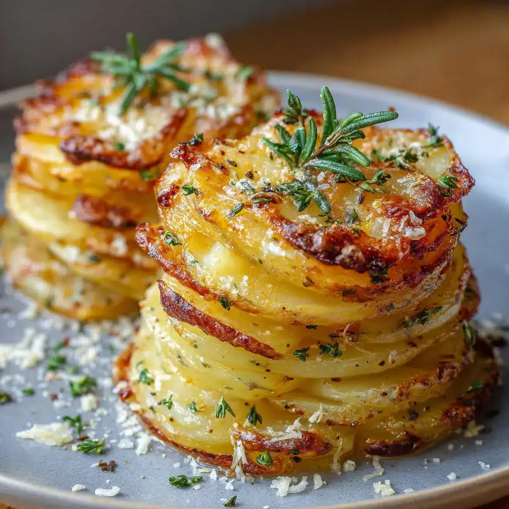 Piles de pommes de terre croustillantes dorées au four dans un moule à muffins