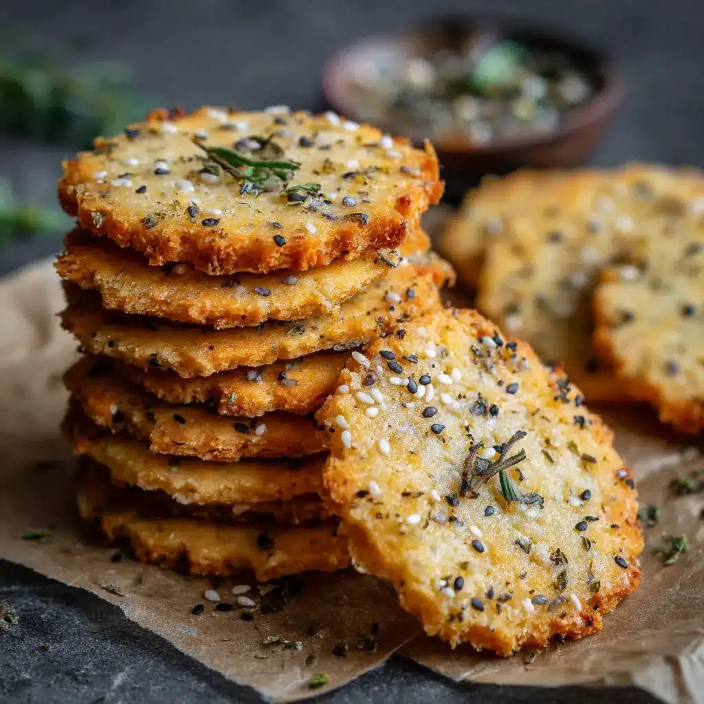 Sablés maison au comté, graines de sésame et herbes de Provence sur une plaque de cuisson