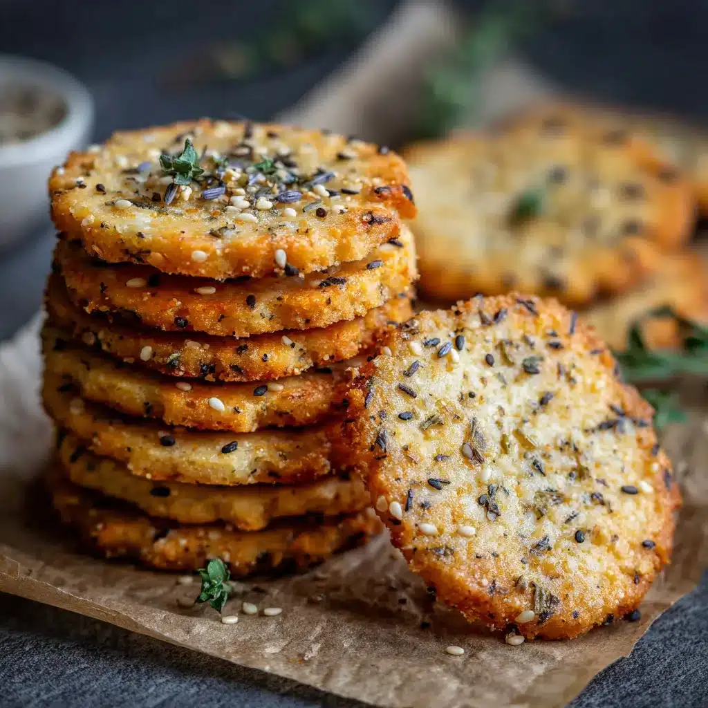 Sablés maison au comté, graines de sésame et herbes de Provence sur une plaque de cuisson