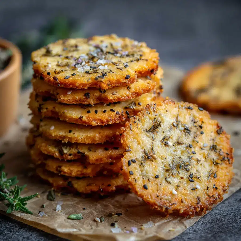 Sablés maison au comté, graines de sésame et herbes de Provence sur une plaque de cuisson