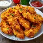 Tenders de poulet croustillants maison servis sur une assiette