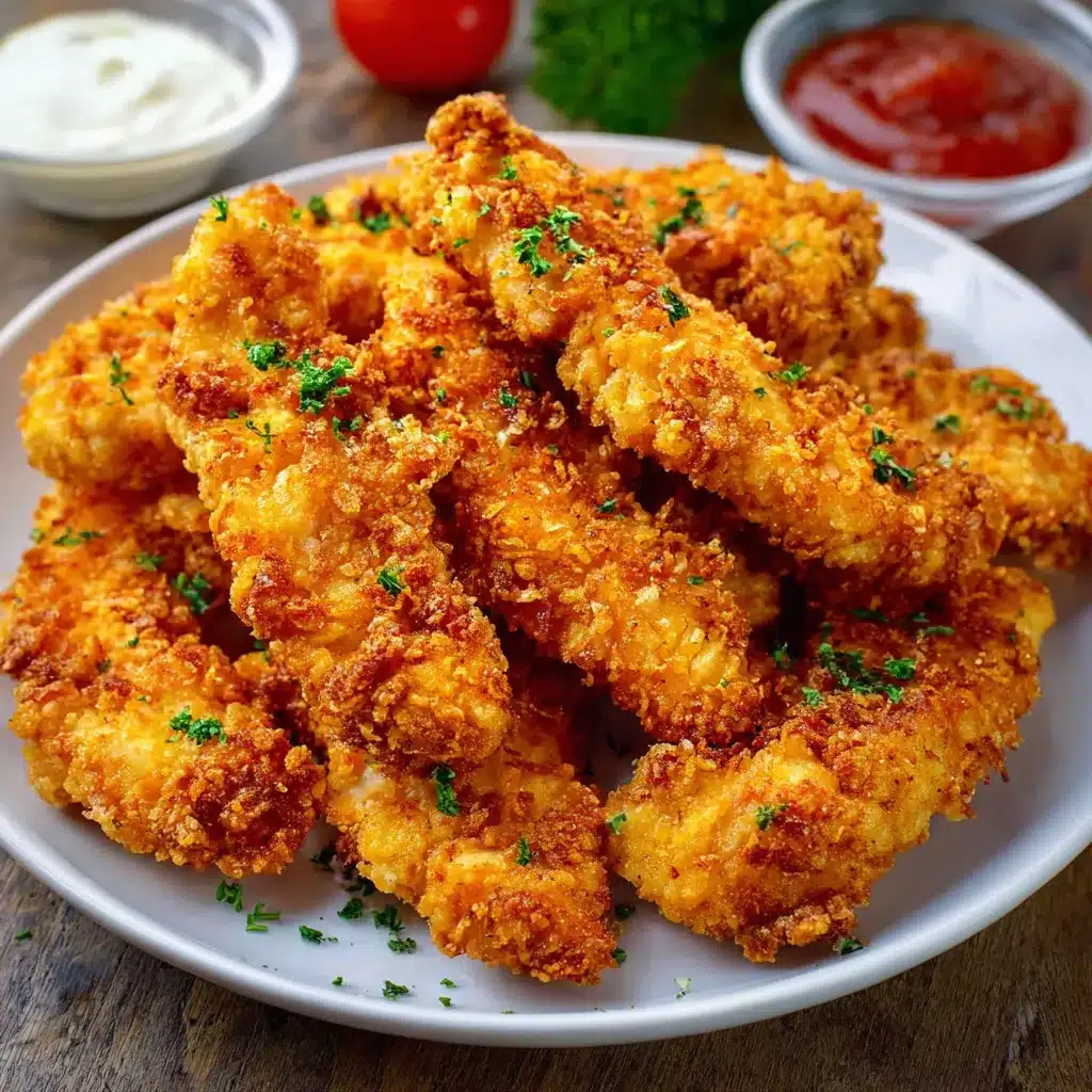 Tenders de poulet croustillants maison servis sur une assiette