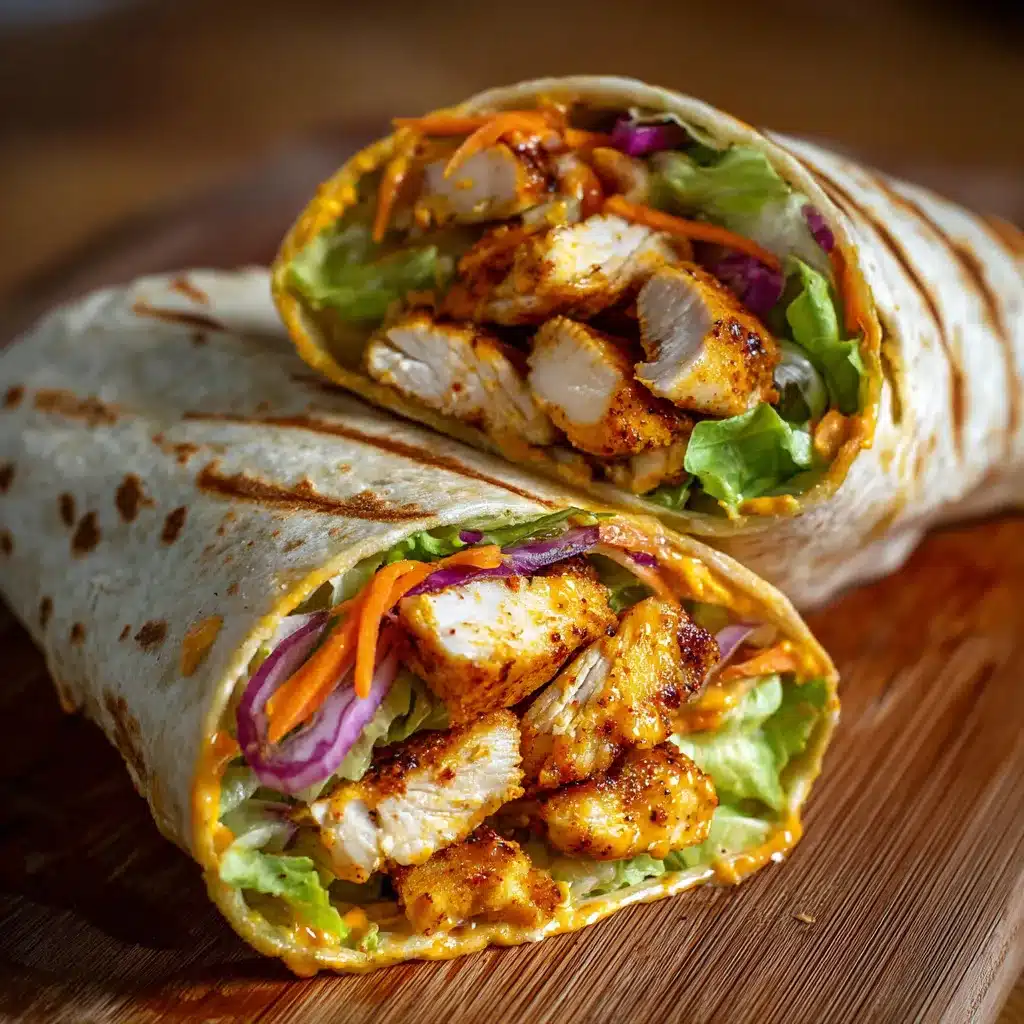 Wraps au poulet au miel moutarde maison avec légumes croquants