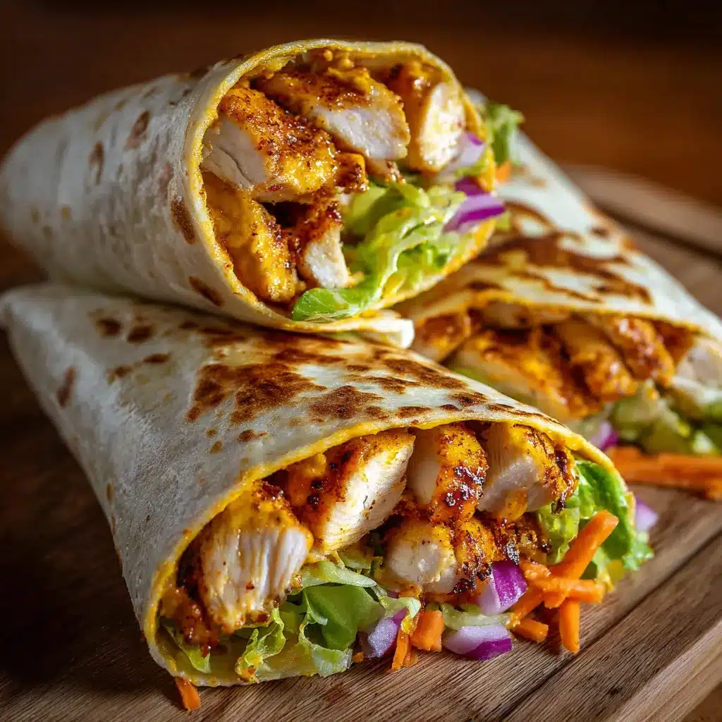 Wraps au poulet au miel moutarde maison avec légumes croquants
