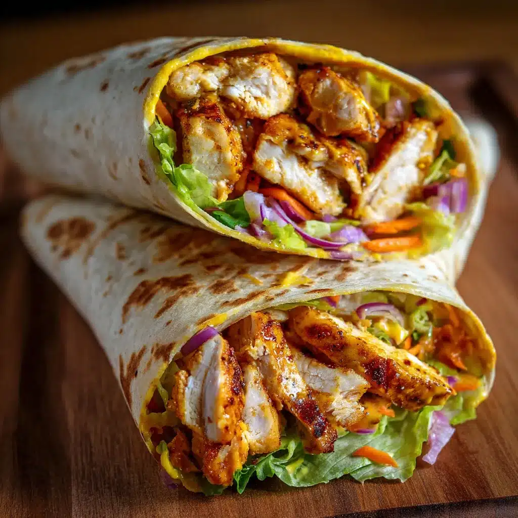 Wraps au poulet au miel moutarde maison avec légumes croquants