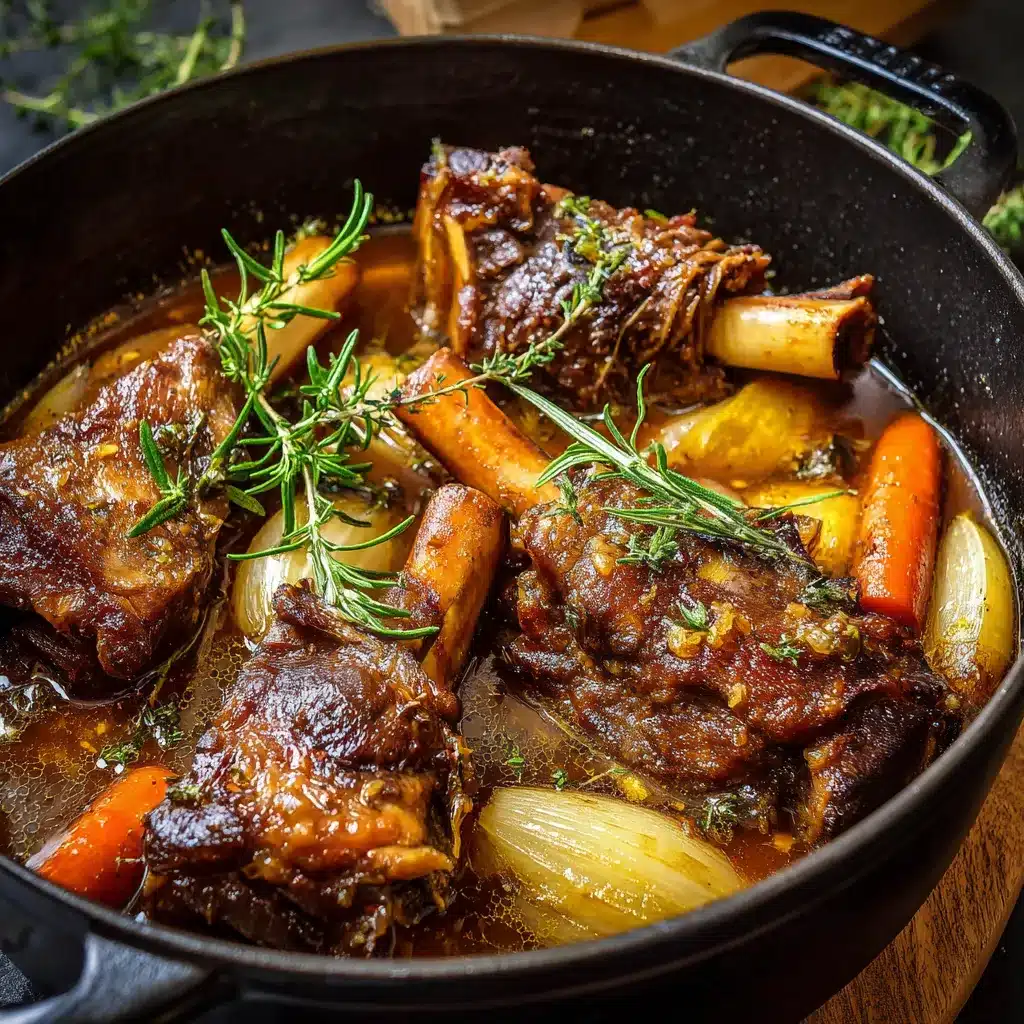 Souris d’agneau confites en cocotte avec sauce au miel et légumes