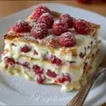 Paris-Brest maison garni de crème pralinée sur une assiette