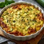 Clafoutis aux courgettes et parmesan doré à la sortie du four