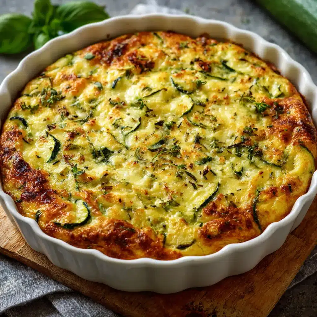 Clafoutis aux courgettes et parmesan doré à la sortie du four