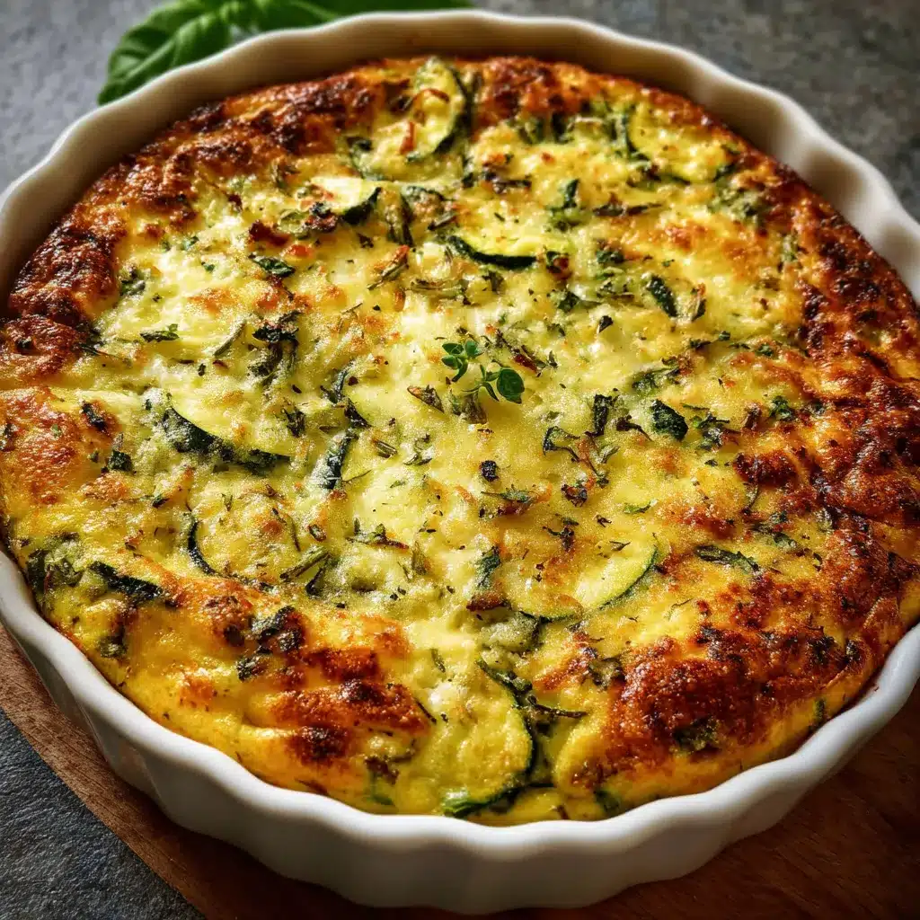 Clafoutis aux courgettes et parmesan doré à la sortie du four