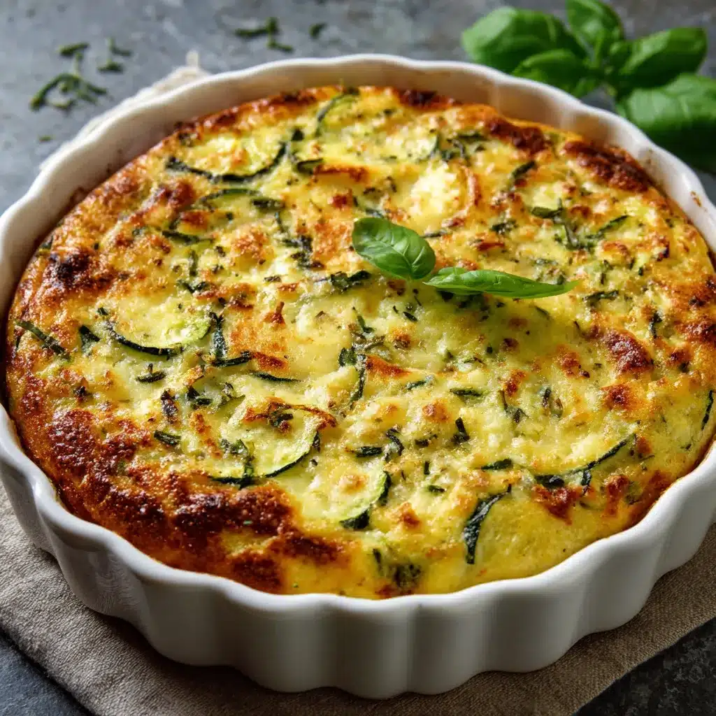 Clafoutis aux courgettes et parmesan doré à la sortie du four