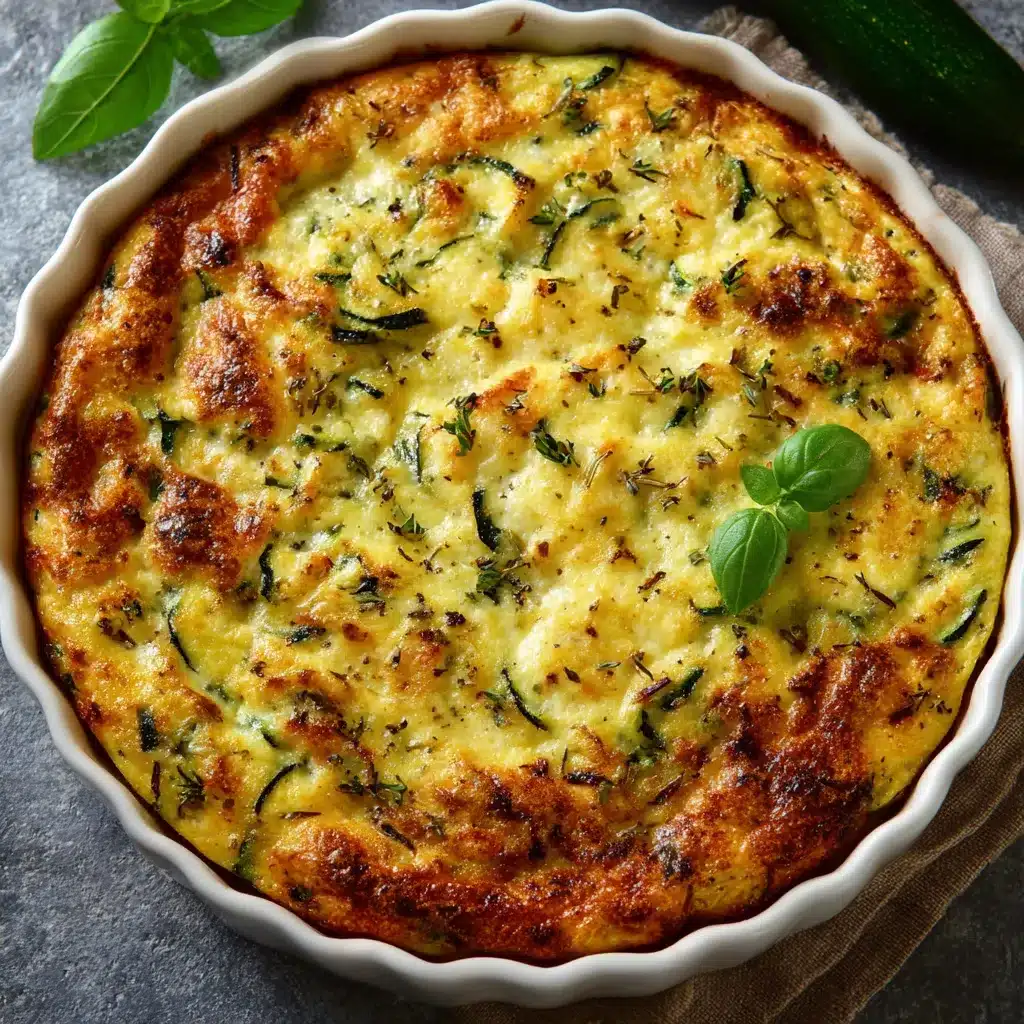 Clafoutis aux courgettes et parmesan doré à la sortie du four