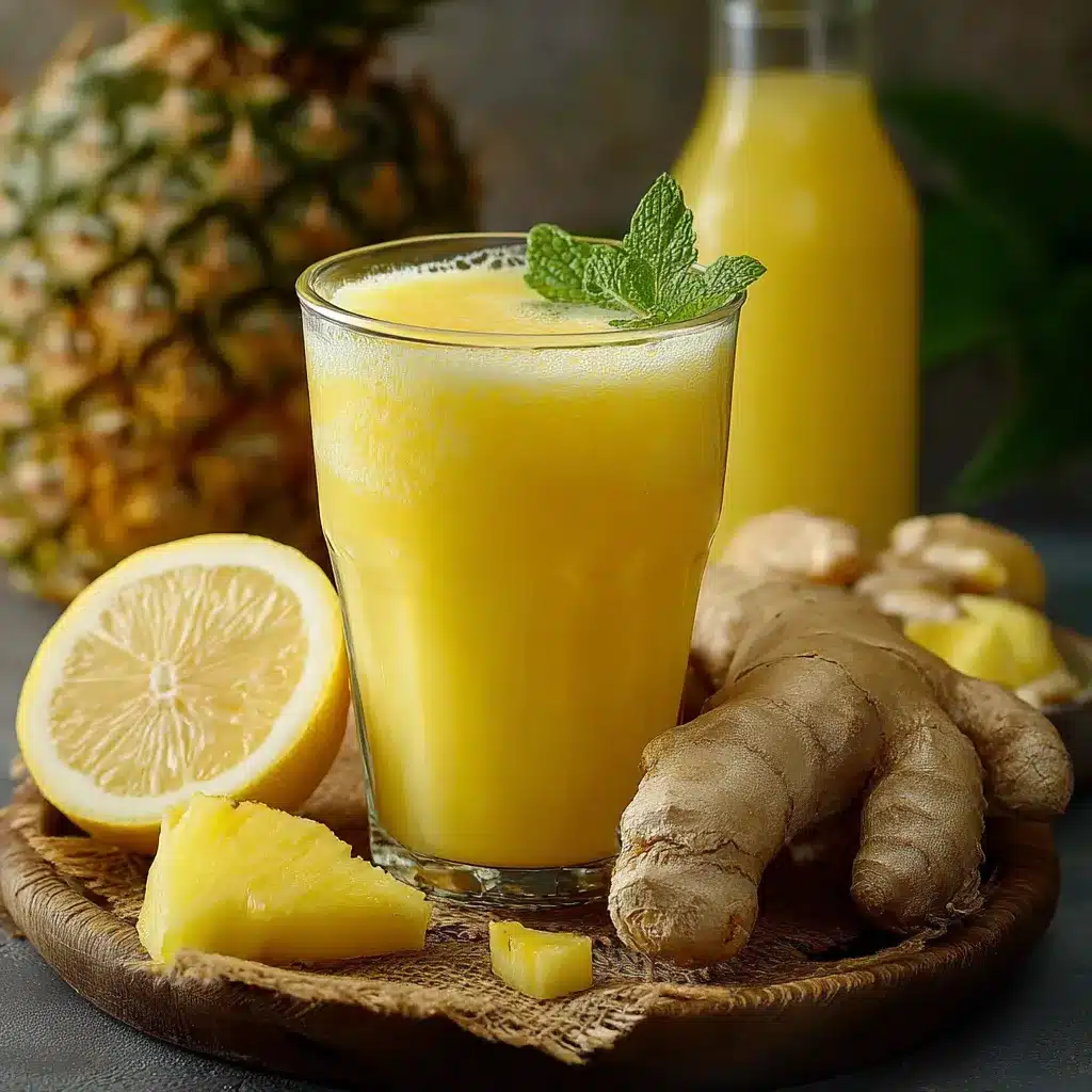 verre de boisson ananas citron gingembre fraîche avec menthe