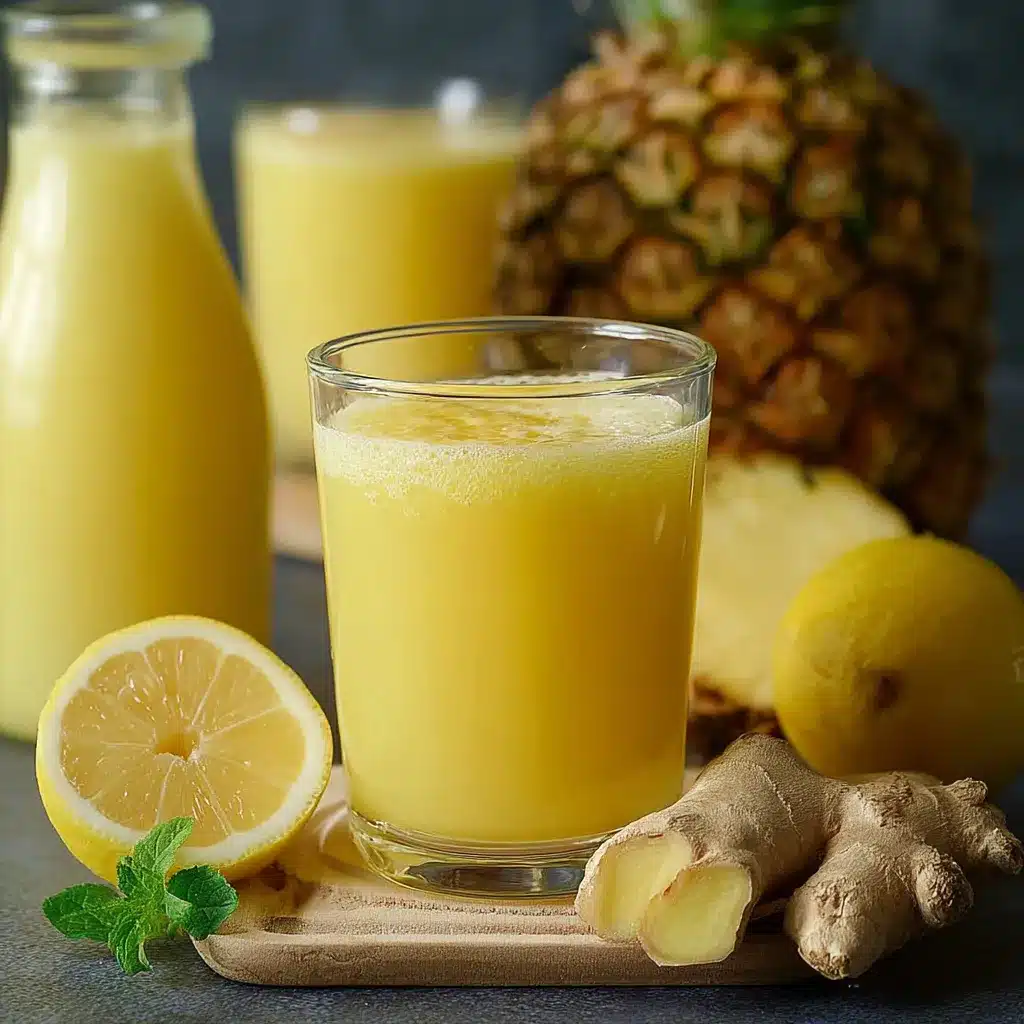 verre de boisson ananas citron gingembre fraîche avec menthe