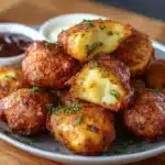 Beignets de cabillaud dorés et croustillants servis avec des quartiers de citron