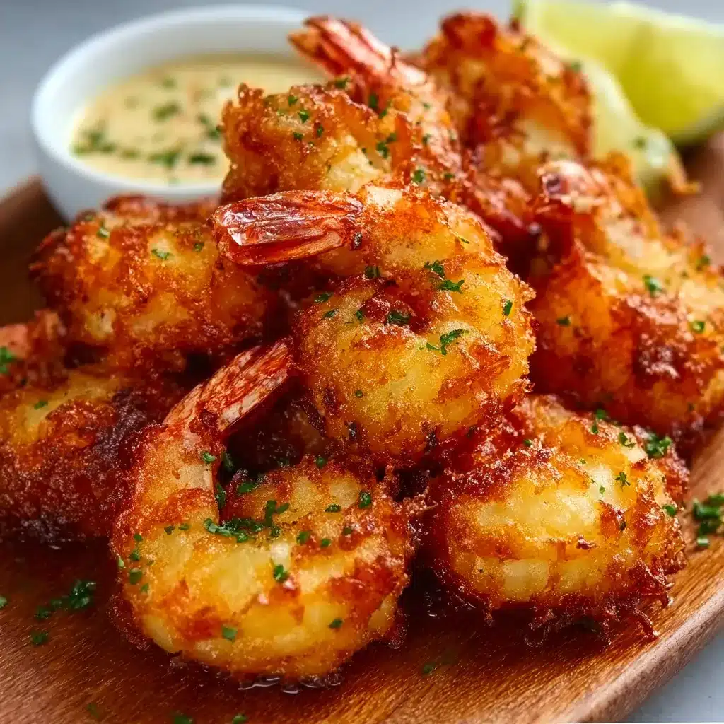 Beignets de crevettes croustillants dorés, servis avec sauce aigre-douce