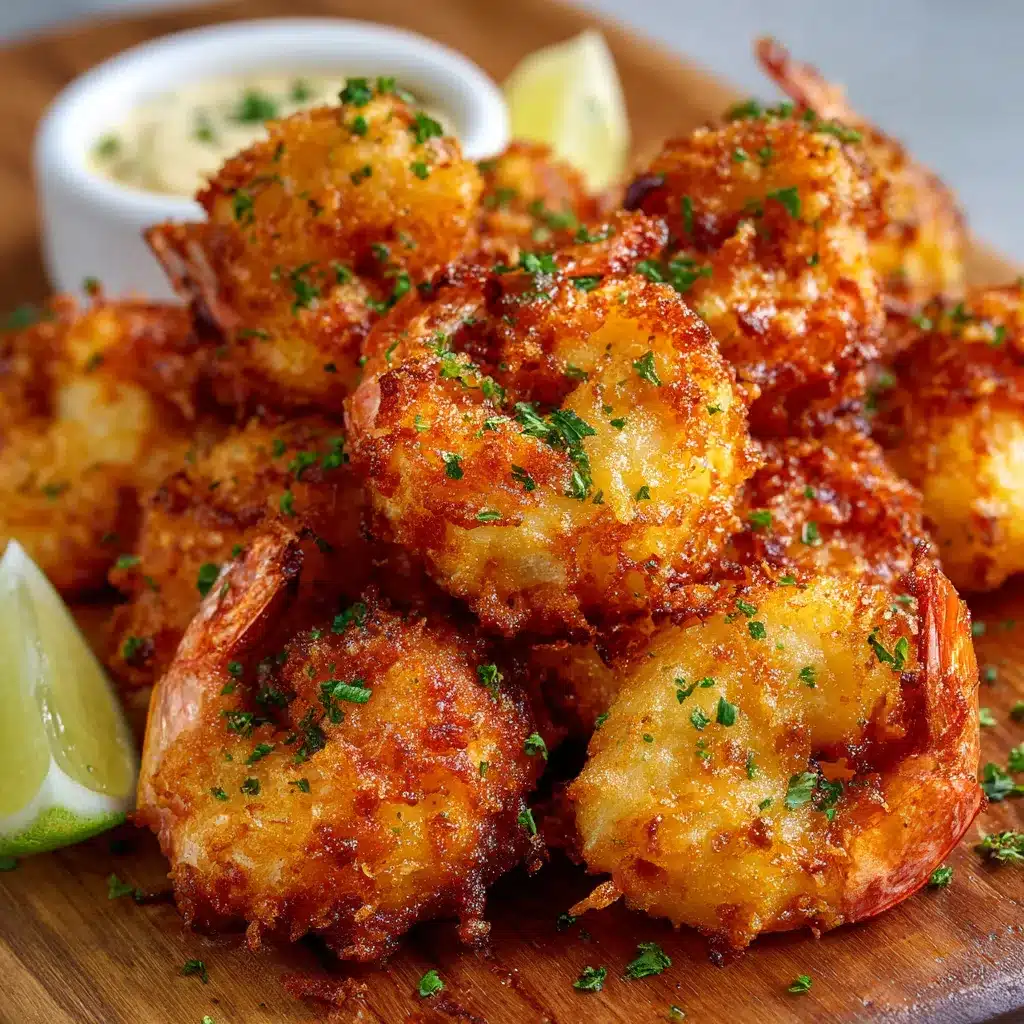 Beignets de crevettes croustillants dorés, servis avec sauce aigre-douce
