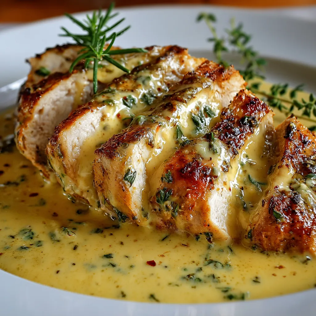 Assiette d’émincé de poulet nappée d’une sauce crème et moutarde, servie avec du riz blanc