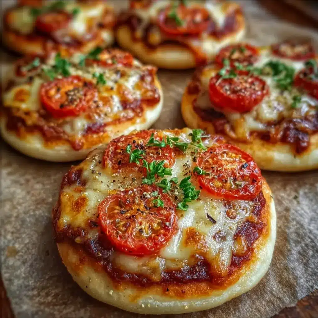Mini pizzas maison moelleuses à la tomate et au fromage prêtes à être servies
