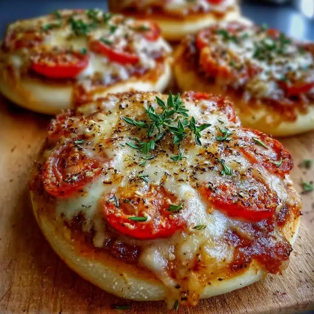 Mini pizzas maison moelleuses à la tomate et au fromage prêtes à être servies