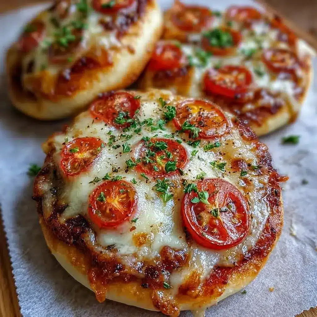 Mini pizzas maison moelleuses à la tomate et au fromage prêtes à être servies