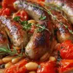 Saucisses mijotées aux haricots blancs et tomates