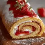 Gâteau roulé à la confiture de fraises