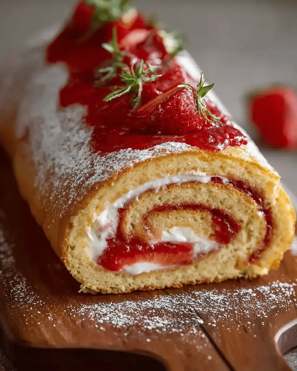 Gâteau roulé à la confiture de fraises