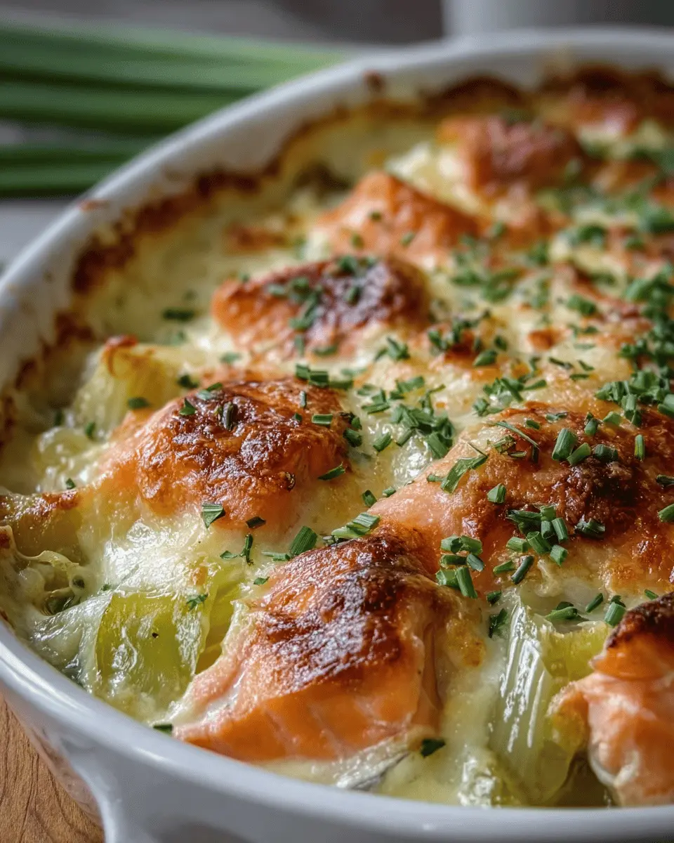 Cassolette de Saumon et Poireaux Gratinés