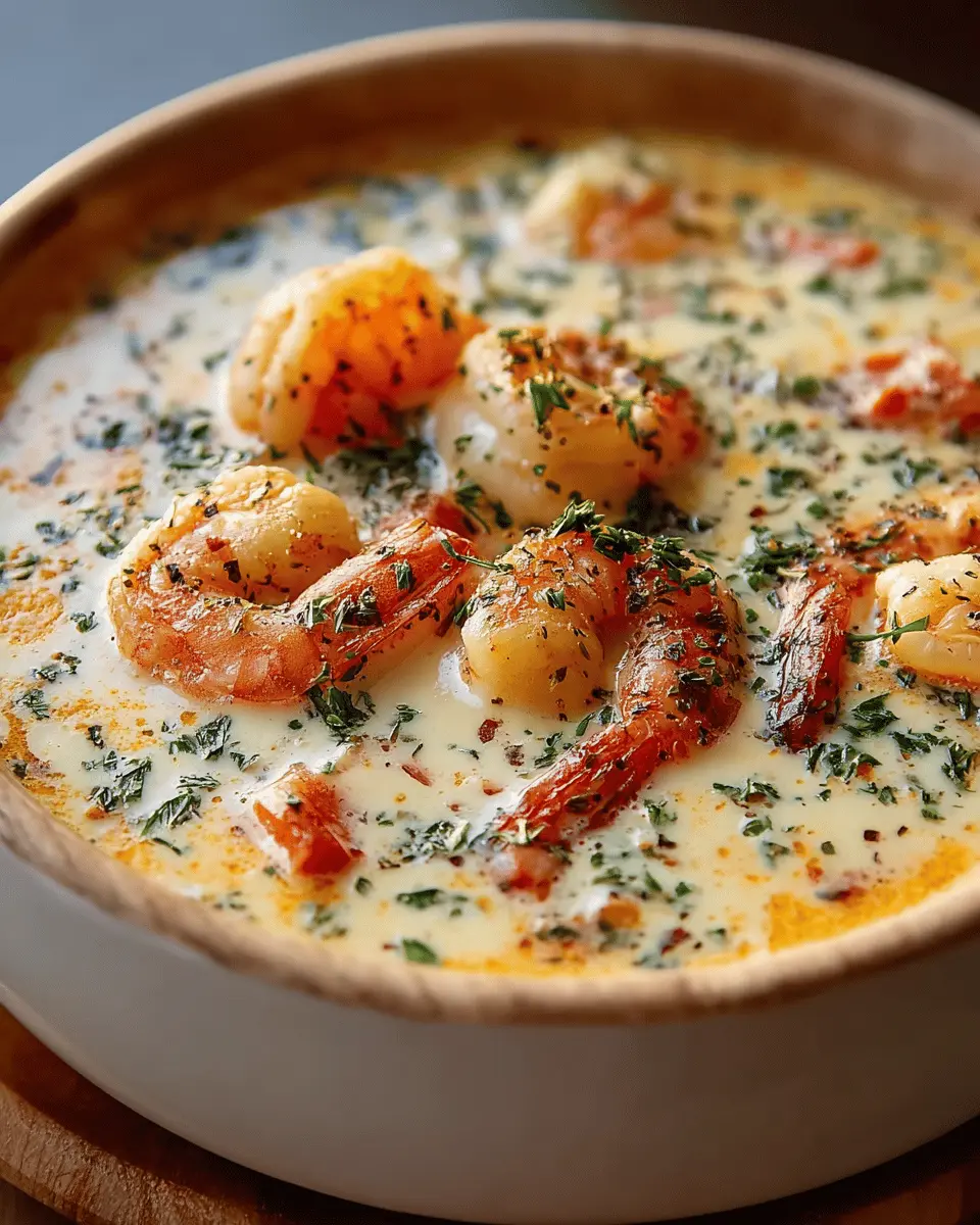 Soupe crémeuse aux crevettes