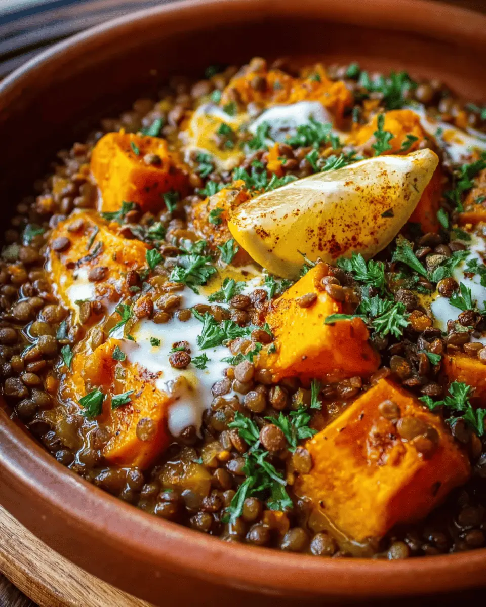 Tajine de Lentilles et de Butternut au Citron et à la Crème de Coco