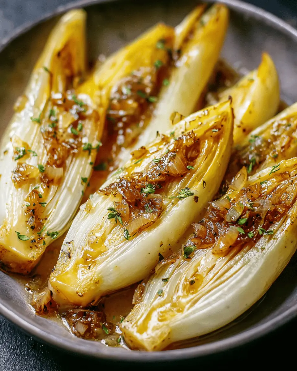 Endives Braisées aux Oignons