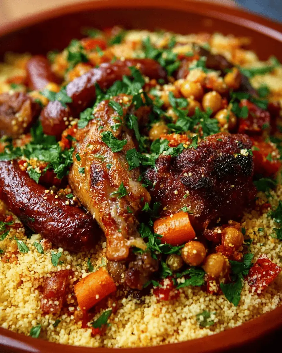 Couscous royal au bœuf, poulet et merguez