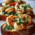 Bruschetta Gourmande aux Crevettes à l’Ail