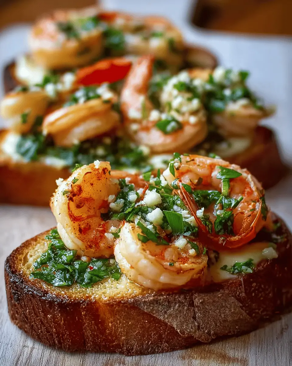 Bruschetta Gourmande aux Crevettes à l’Ail