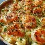 Gratin de Crevettes, Pétoncles et Chou-fleur