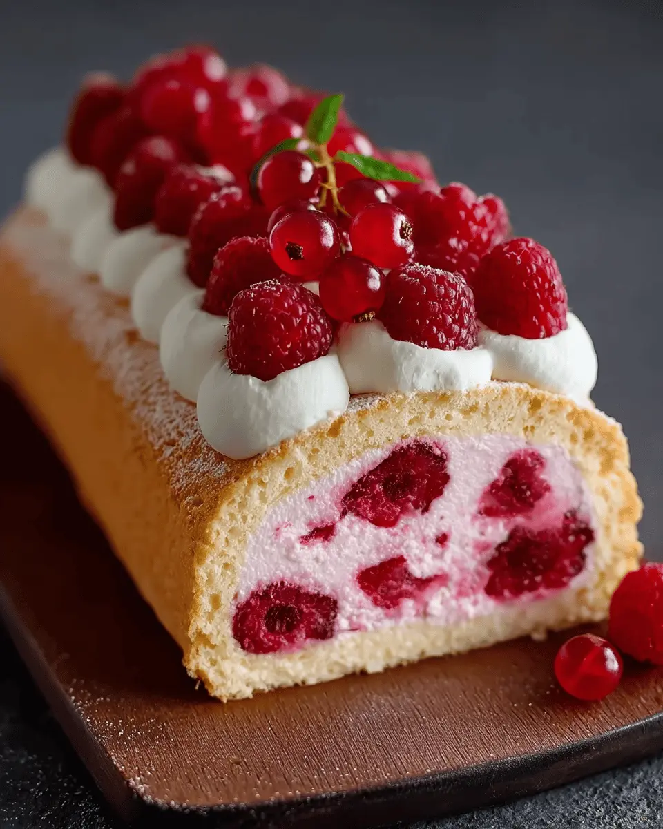 Bûche Mascarpone-Framboise Sans Cuisson façon Entremets