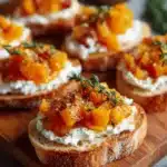 Bruschettas à la purée de butternut et chèvre