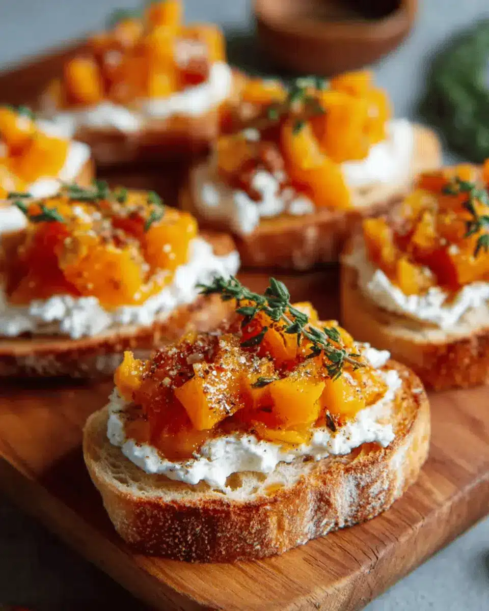 Bruschettas à la purée de butternut et chèvre